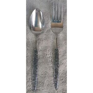 Fork Spoon Set Riviera Cordova Stainless Steel Japan Flatware Floral Vine
